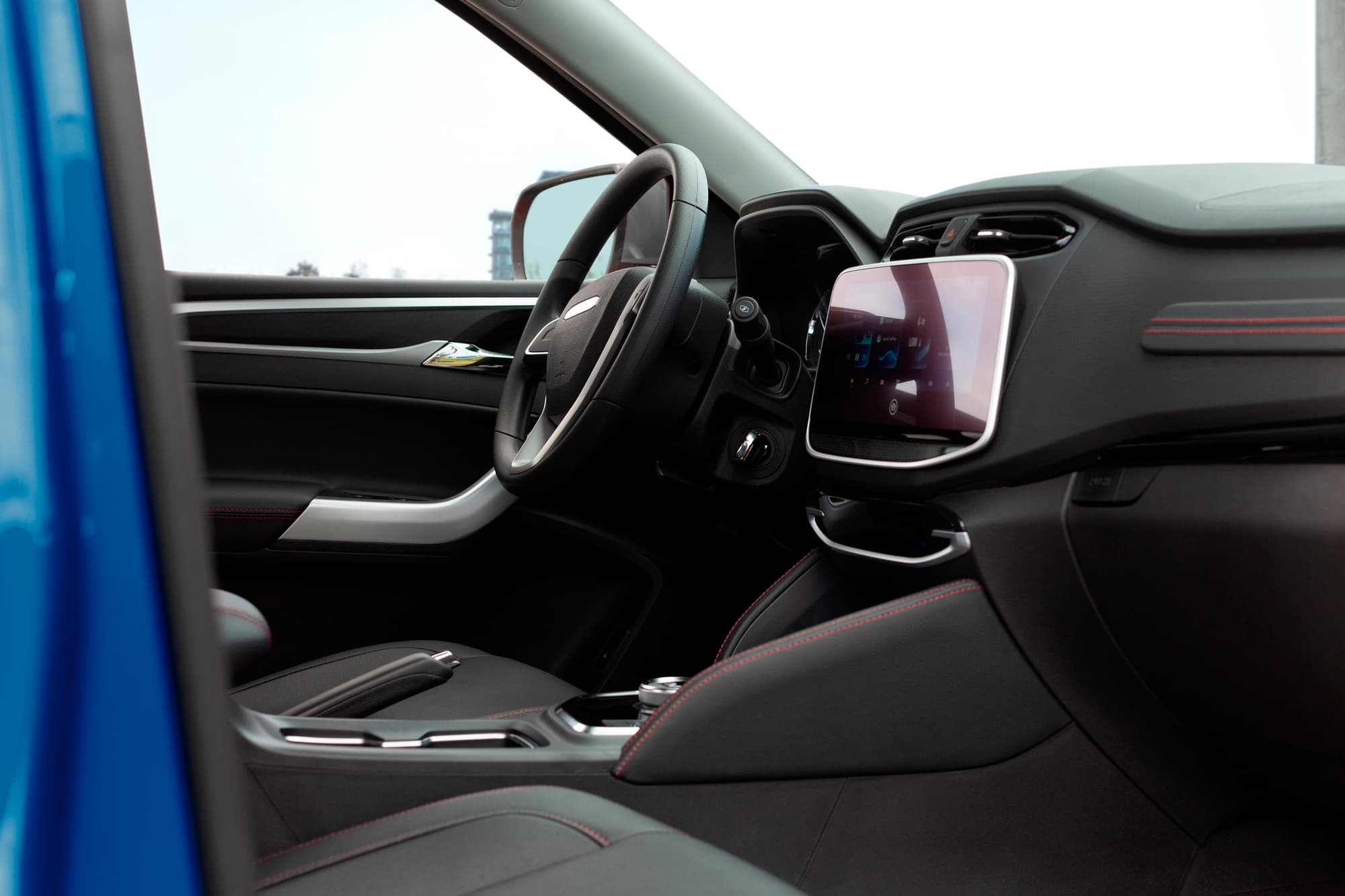 Maxus T90 EV Blauw cockpit passafierskant